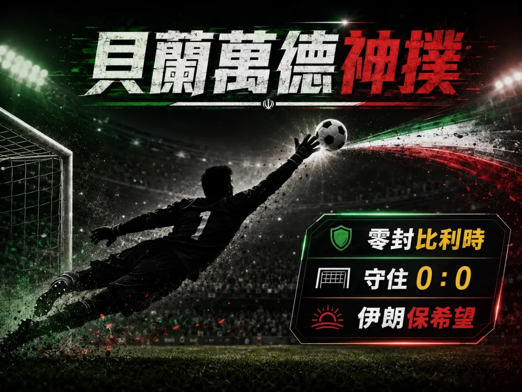 伊朗門將貝蘭萬德關鍵撲救，幫助伊朗 0 比 0 戰平比利時。