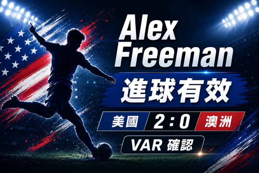 Alex Freeman 對澳洲破門,幫助美國 2 比 0 擊敗澳洲。